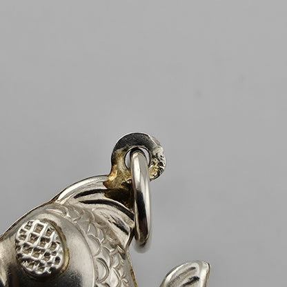 Sterling Silver Fish Charm Pendant 925 Figural Koi Fish Jewelry 3D