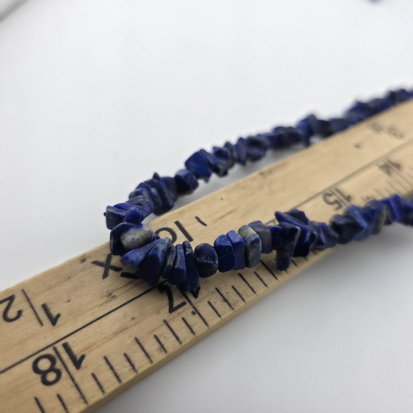 Lapis Lazuli Chip Bead Multi Strand Necklace & Dangle Earrings Set