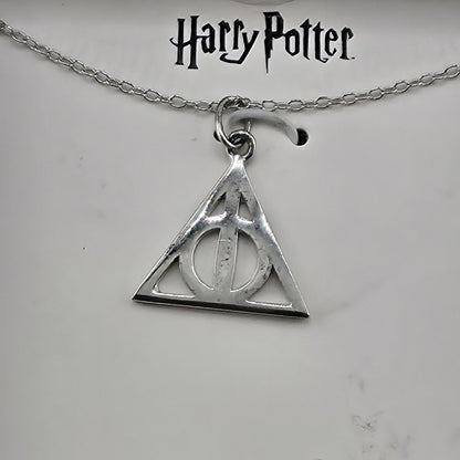 Harry Potter Deathly Hallows Sterling Silver Necklace 16” Chain NEW 925 Jewelry