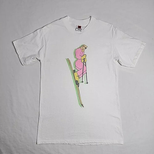 Vintage Colorado Skiing Graphic Tee Kingstree Texfi T Shirt Made USA Medium 90s Thrifted