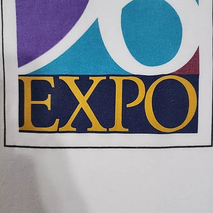 Vintage Samsung 96 Expo Promo T-Shirt Size Large White Thrifted