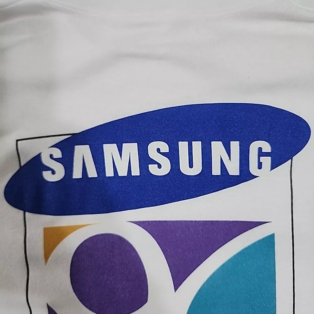 Vintage Samsung 96 Expo Promo T-Shirt Size Large White Thrifted