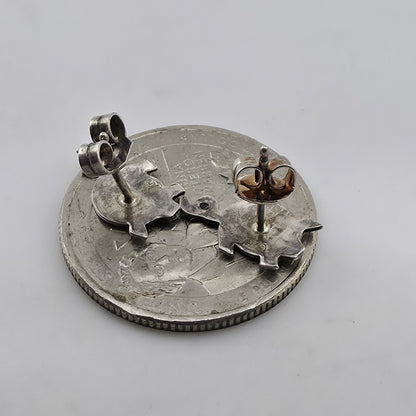 Vintage 925 Sterling Silver Pig Stud Earrings Cute Farm Animal Minimalist Jewelr