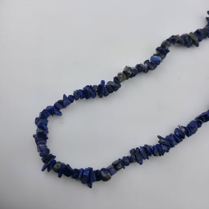 Lapis Lazuli Chip Bead Multi Strand Necklace & Dangle Earrings Set