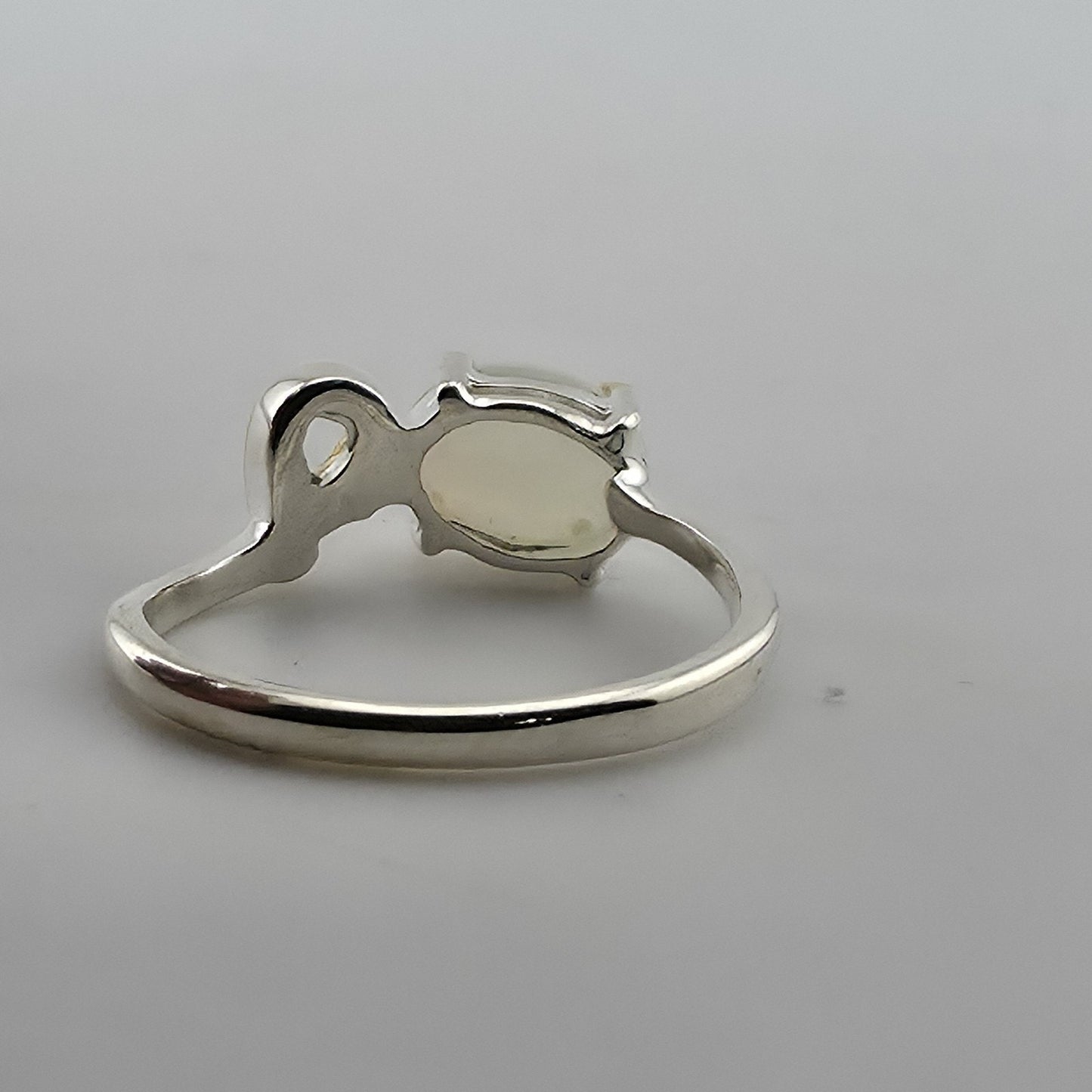 Natural Opal Ring 925 Sterling Silver Unique Gold Accent Size 5.25 Jewelry