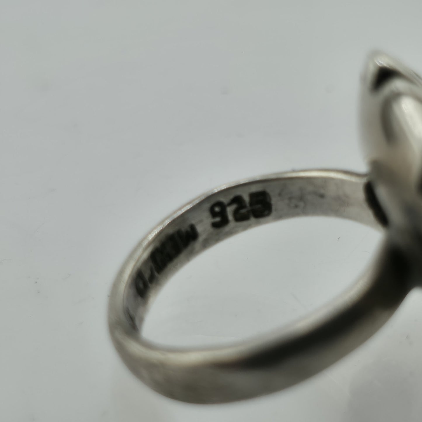 Vintage Mexico 925 Sterling Silver Black Onyx Sunburst Statement Ring Size 4.7