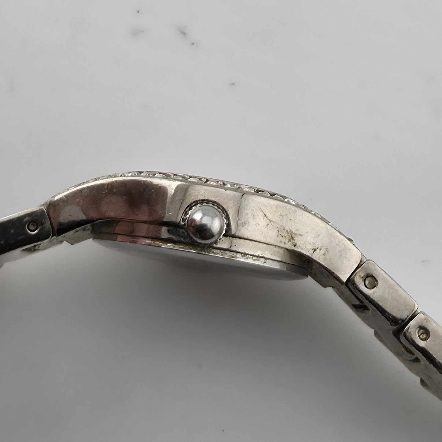 Gruen Diamond Quartz Women’s Watch Rhinestone Bracelet 6" Japan Movement