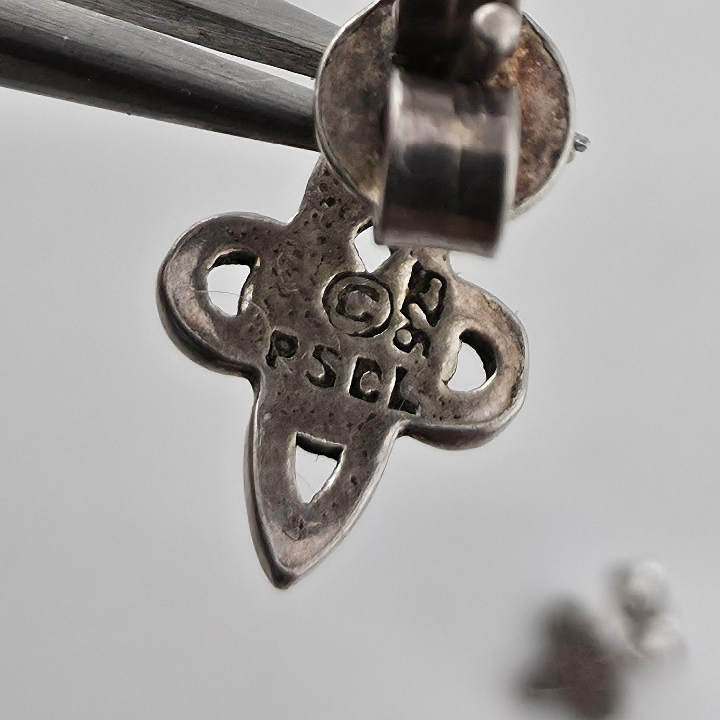 Vintage 925 Sterling Silver Celtic Knot Stud Earrings Irish Openwork PSCO