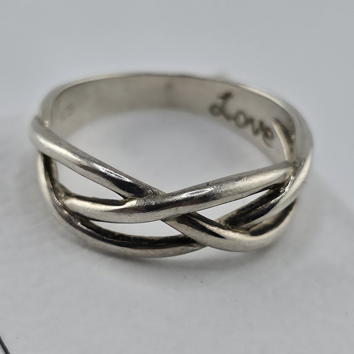 Sterling Silver Love Knot Ring Size 9.5 925 Open Celtic Infinity Band