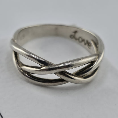 Sterling Silver Love Knot Ring Size 9.5 925 Open Celtic Infinity Band