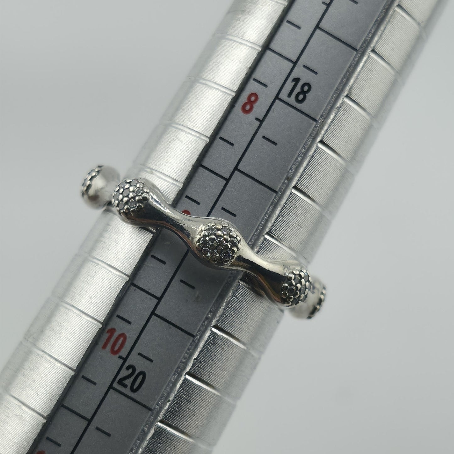 Pandora Pave LovePods Ring Size 9 Sterling Silver CZ Modern Designer 925 ALE