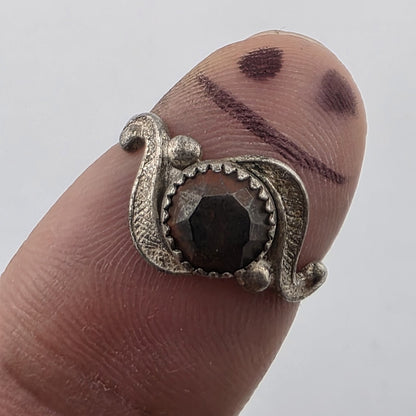 Vintage Bell Trading Post Sterling Silver Black Stone Ring Size 5.5 Mid Century