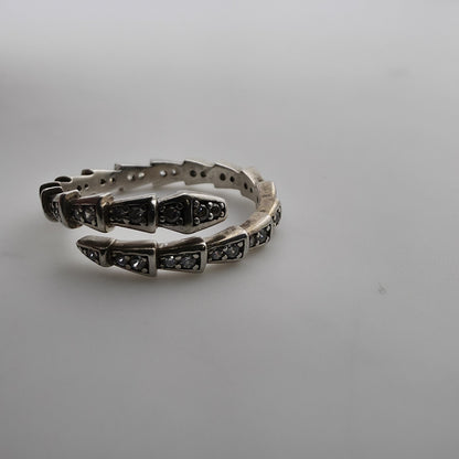 Sterling Silver Adjustable Ring with Pave Accents Missing Stones Size 7 Jewelry