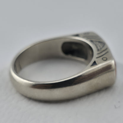 Carolyn Pollack Relios Sterling Silver Inlay Ring Size 7 Lapis Turquoise Coral