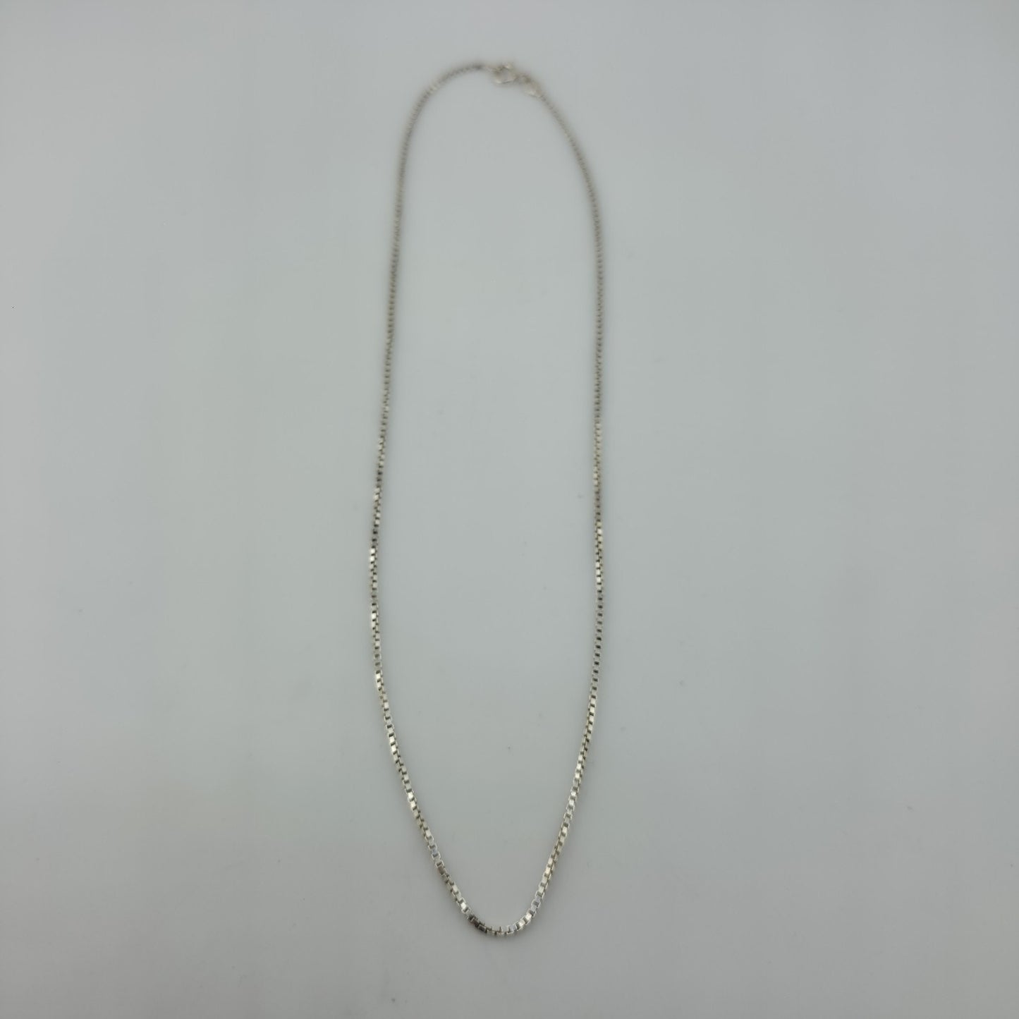 Sterling Silver 925 Italy Box Chain Necklace Approx 16” Dainty Minimalist Chain