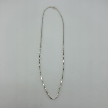 Sterling Silver 925 Italy Box Chain Necklace Approx 16” Dainty Minimalist Chain