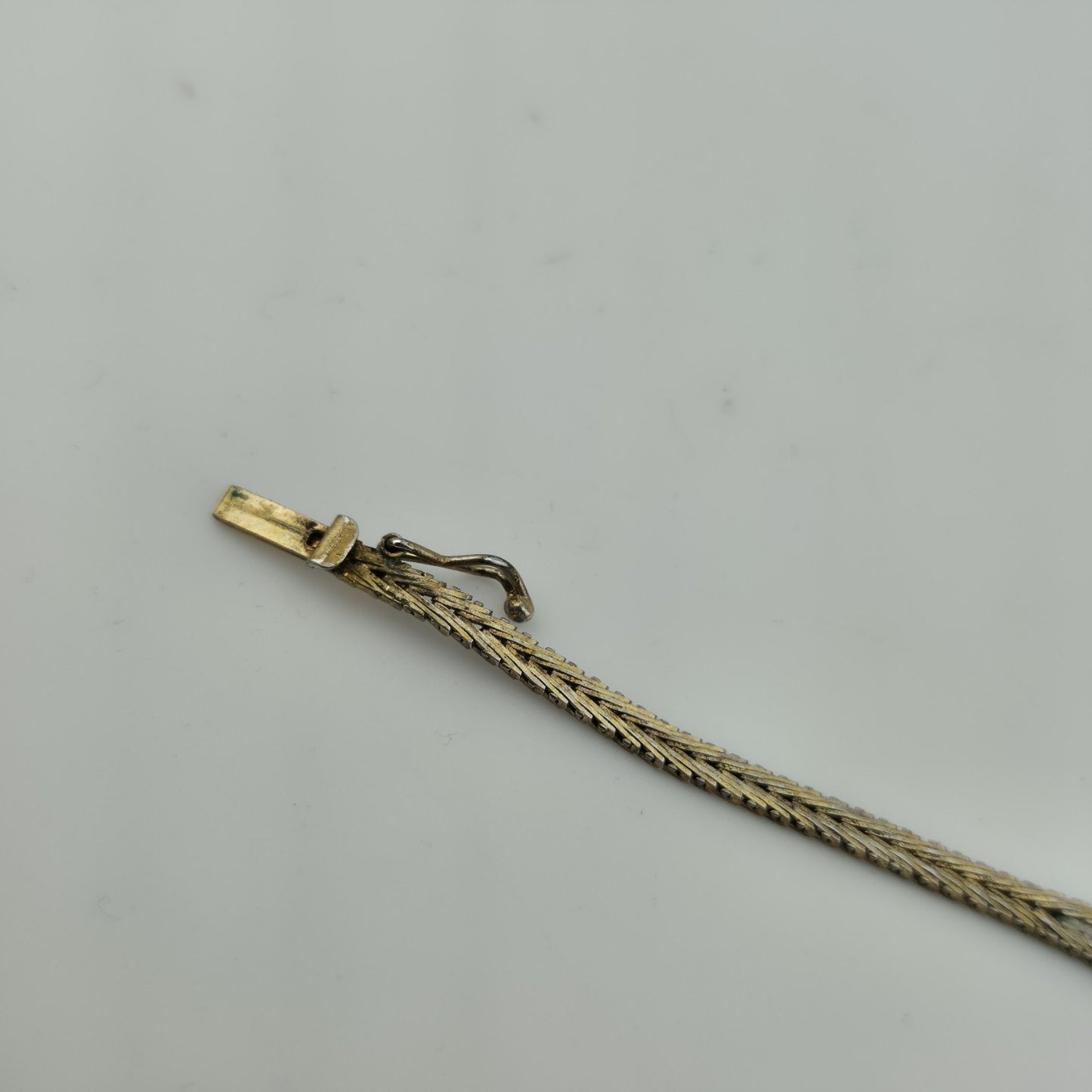 Sterling Silver Bracelet Two Tone Bracelet Panel Link 7" Vintage