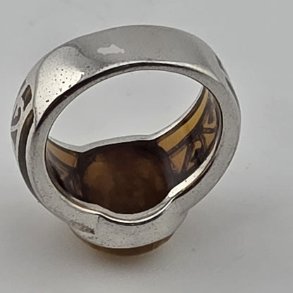 Alan K Sterling Silver 925 Millefiori Murano Glass Statement Ring Size 9 Italy