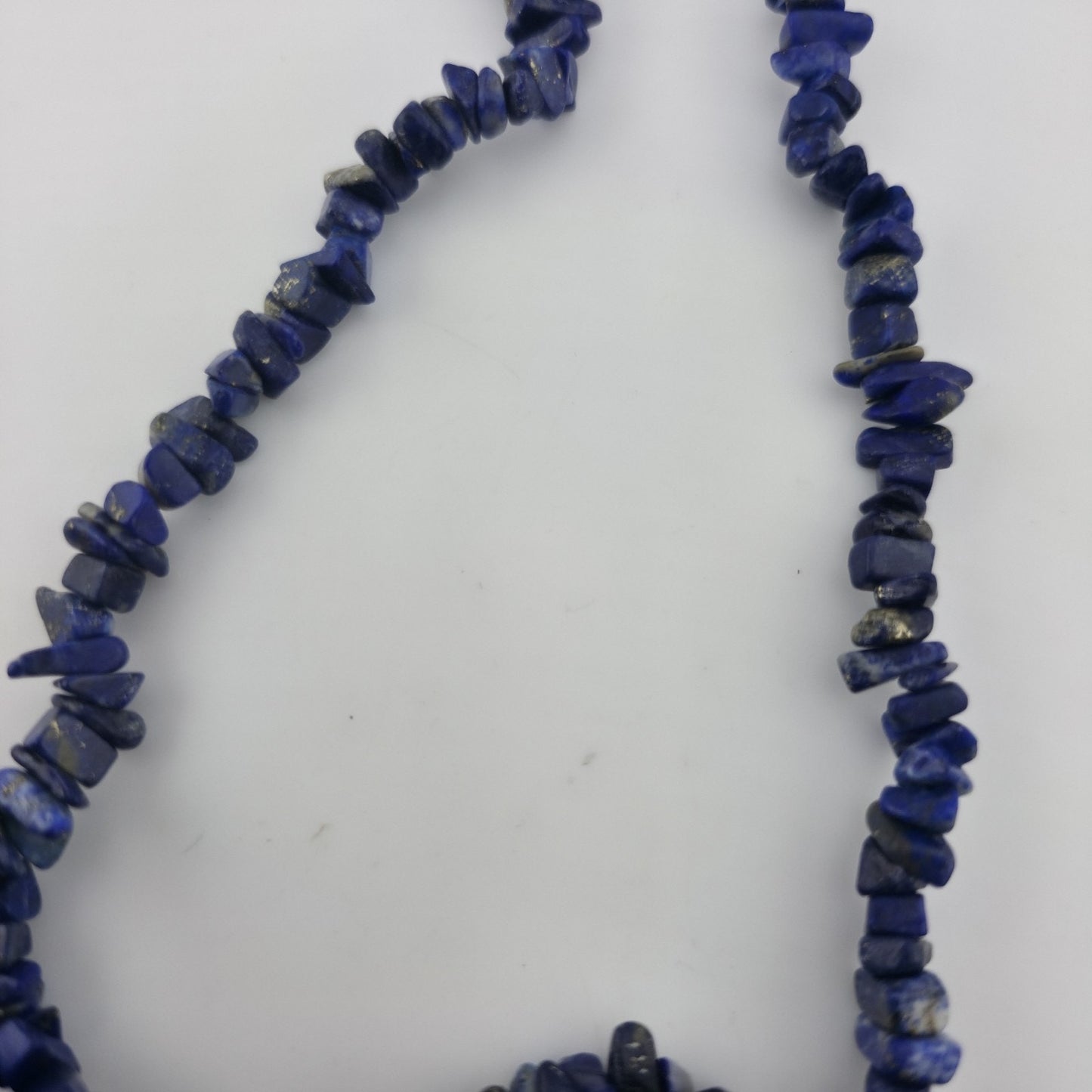 Lapis Lazuli Chip Bead Multi Strand Necklace & Dangle Earrings Set