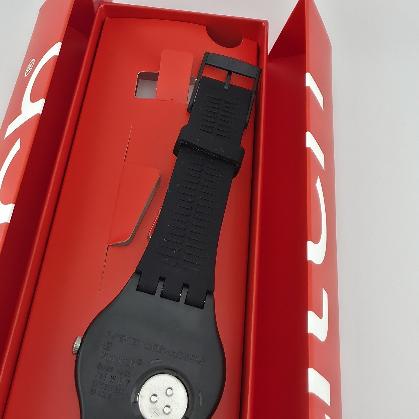 NEW Swatch Around The Strap Black Neon Watch SUOB146 Unisex