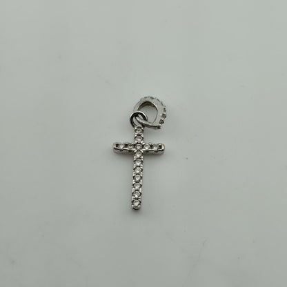 Sterling Silver 925 Cross Pendant CZ IBB CN Religious Charm Small