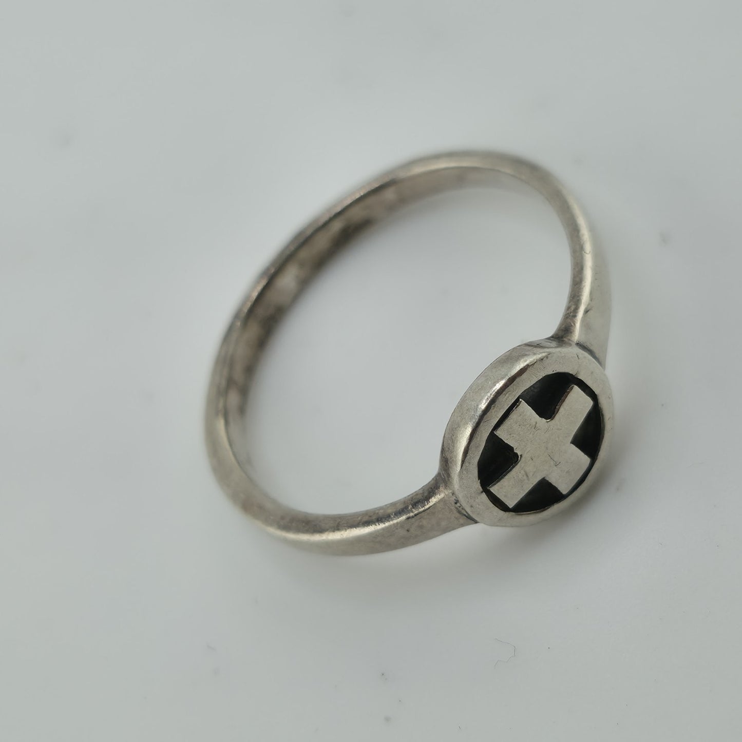Sterling Silver Cross Ring Size 8.75 925 Dainty Minimalist Religious Band