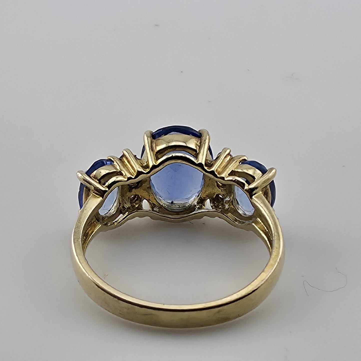 Bella LuceBlue And White Cubic Zirconia 18K Yellow Gold Over Sterling Silver 8