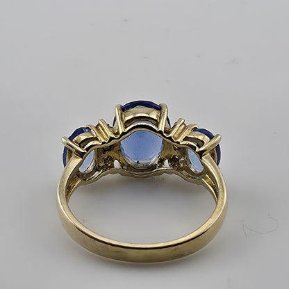 Bella LuceBlue And White Cubic Zirconia 18K Yellow Gold Over Sterling Silver 8