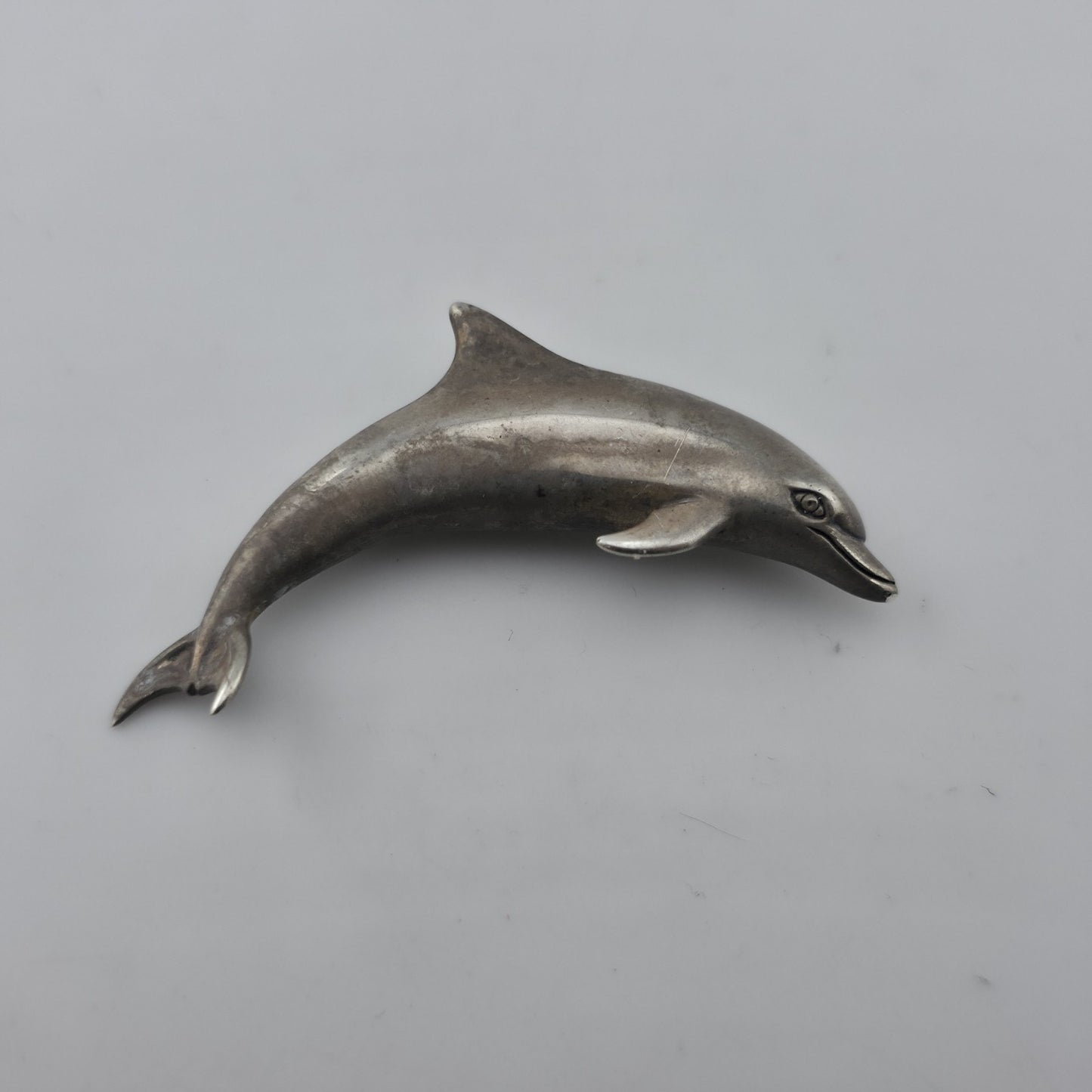 Vintage Sterling Silver Dolphin Brooch Pin 925 Figural Ocean Marine Jewelry KBN