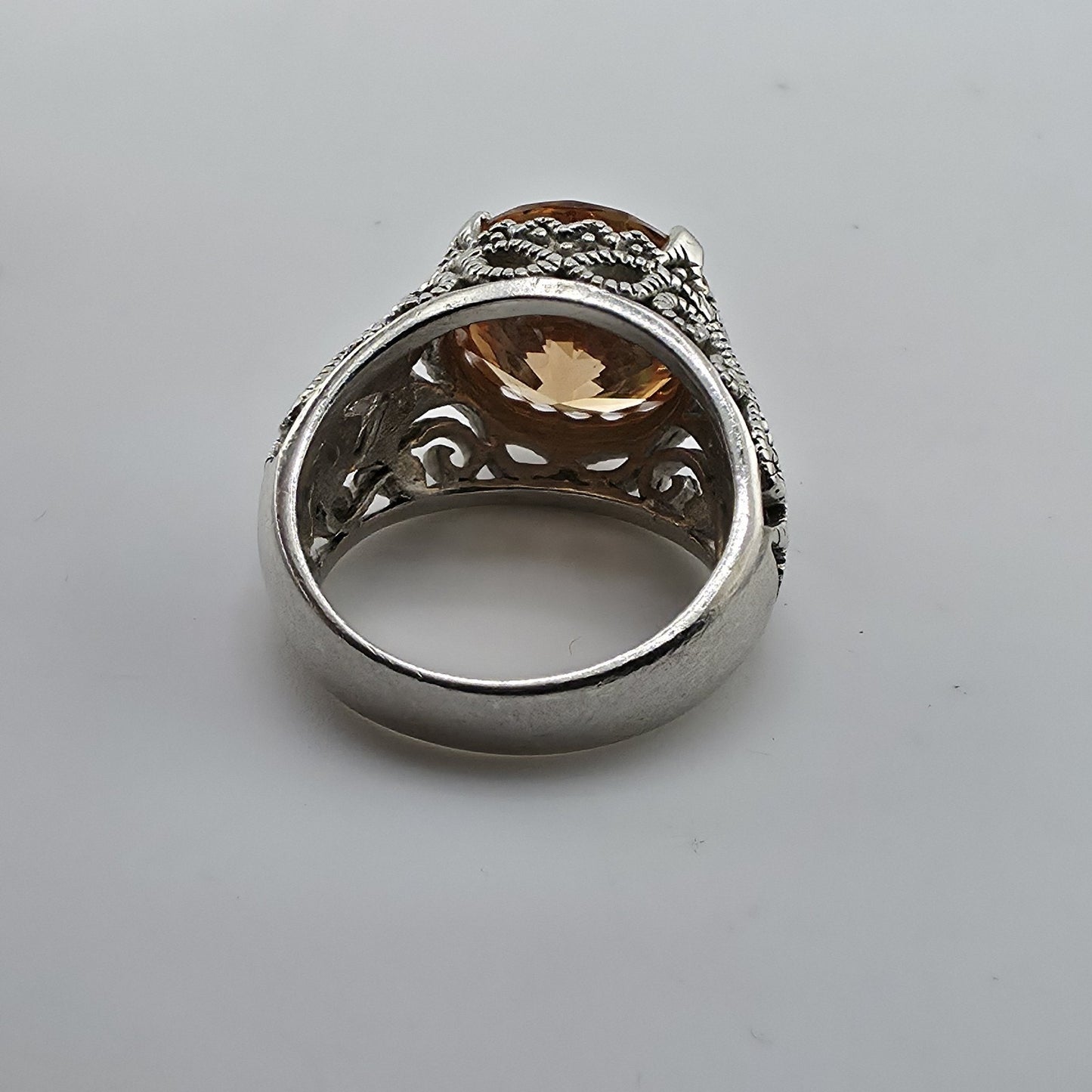 Esposito ESPO Ring Sterling 925 Silver Jubilee Champagne CZ Size 6 Vintage