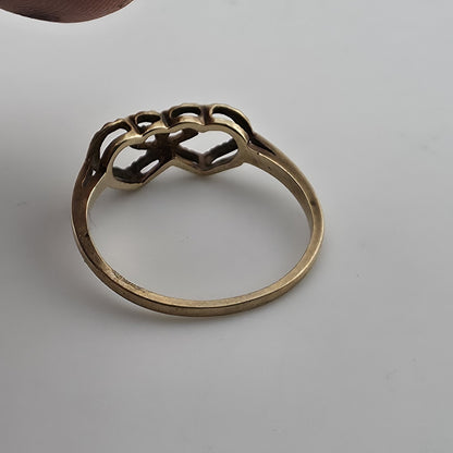 10K Gold Diamond Heart Ring Size 5.75 Vintage Jewelry