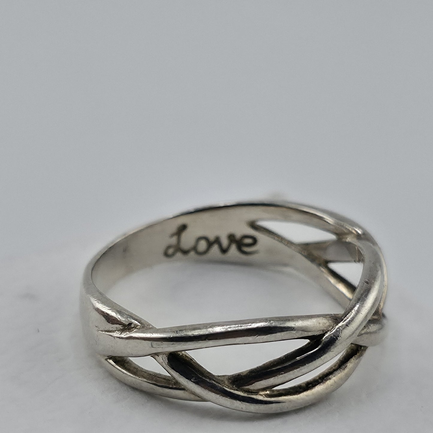 Sterling Silver Love Knot Ring Size 9.5 925 Open Celtic Infinity Band