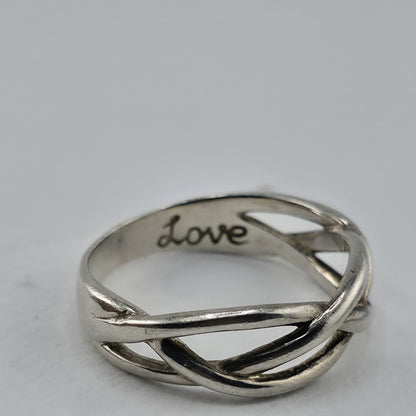 Sterling Silver Love Knot Ring Size 9.5 925 Open Celtic Infinity Band