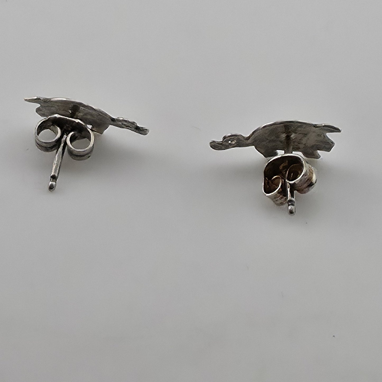 Vintage 925 Sterling Silver Pig Stud Earrings Cute Farm Animal Minimalist Jewelr