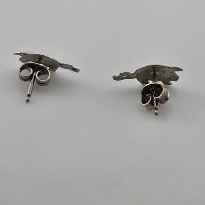 Vintage 925 Sterling Silver Pig Stud Earrings Cute Farm Animal Minimalist Jewelr