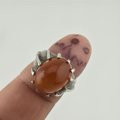 vintage sterling silver ring carnelian gothic from 305gems.com
