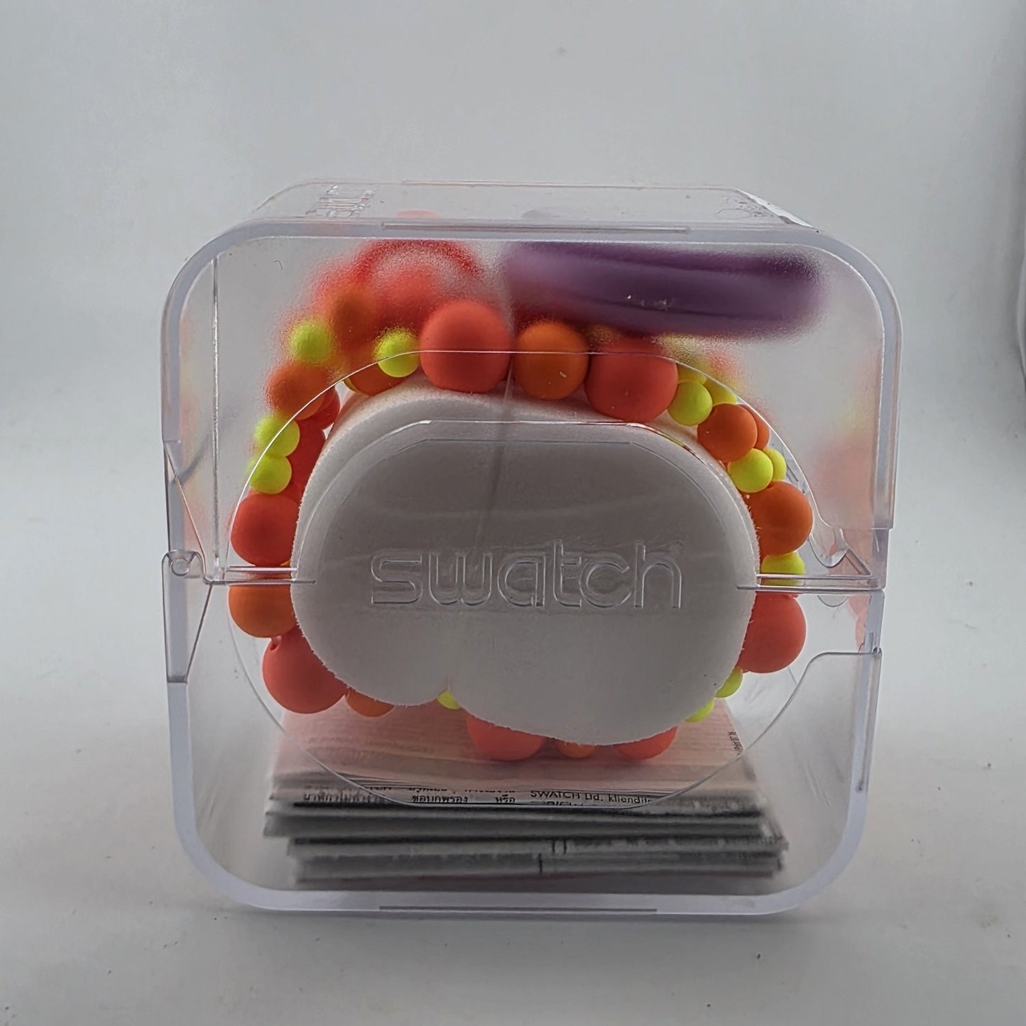 Swatch POPPINGPOP BEADS PNP100N Pop Swatch Necklace Watch New Y2K Rare Purple