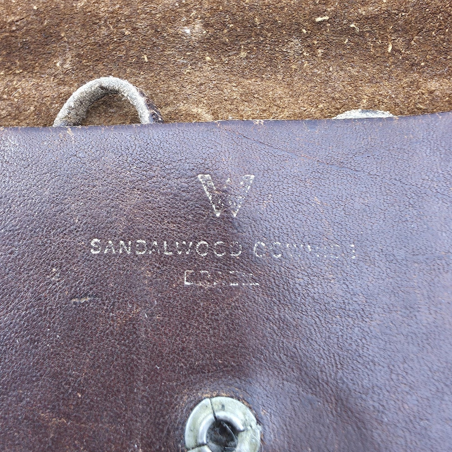 Purse Tiny Crossbody Sandalwood Cowhide Leather made in Brazil Vintage Worn 5x5