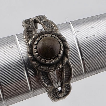Vintage Native American Sterling Silver Witch Stone Ring Size 2.5 Petite Pendant
