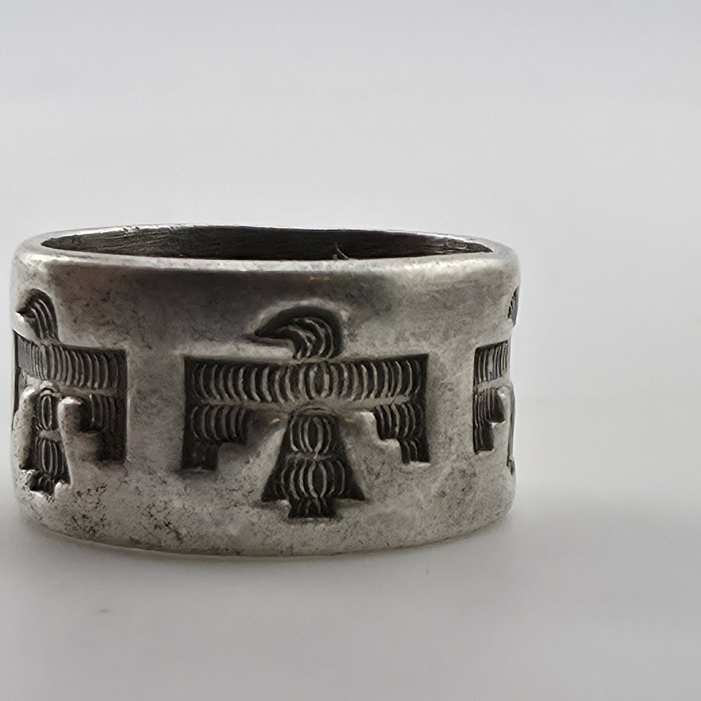 Vintage Bell Trading Post Navajo Thunderbird Ring Sterling Silver 925 Size 5