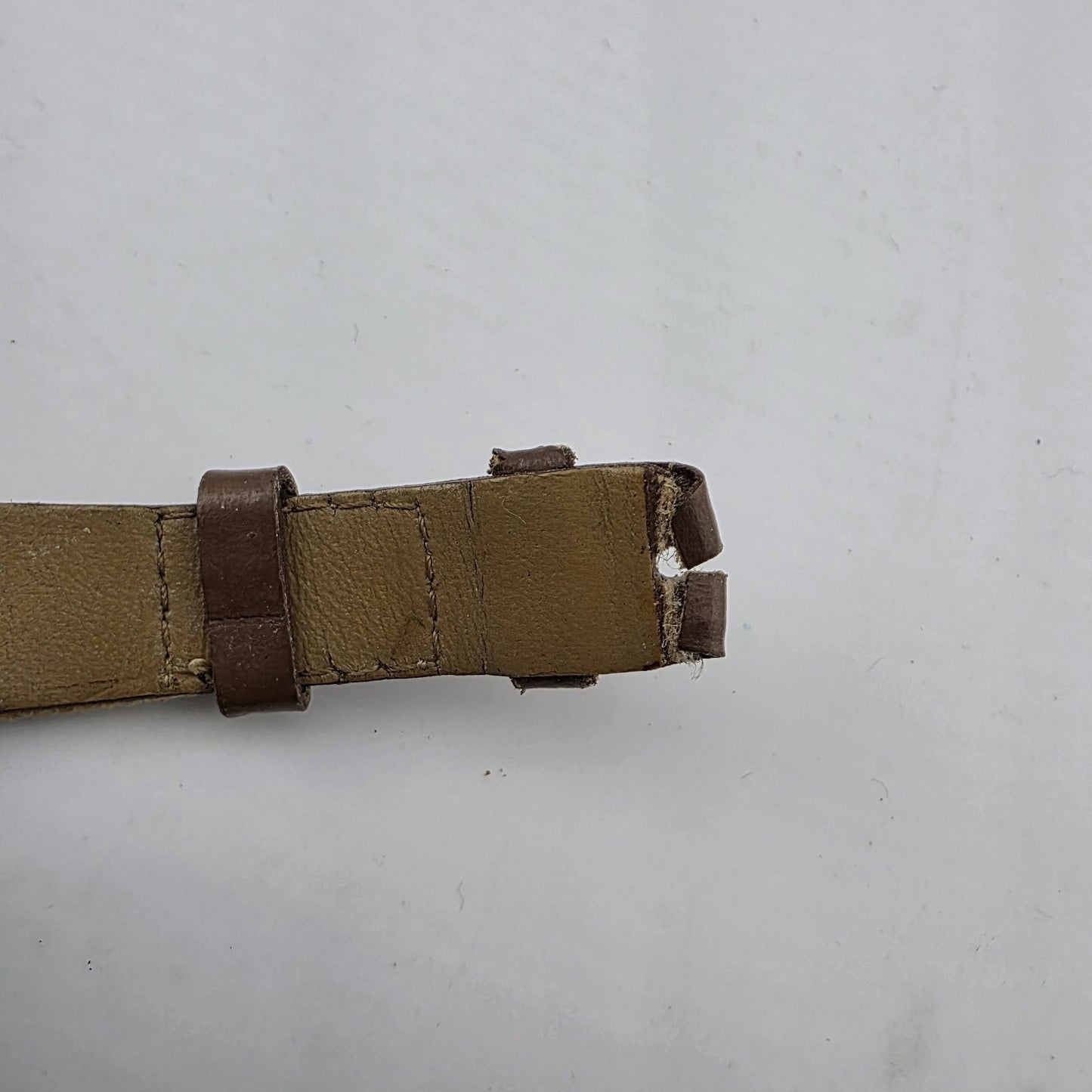 Timex Quartz Watch Beige Dial Date Brown Canvas Leather Strap Working