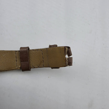 Timex Quartz Watch Beige Dial Date Brown Canvas Leather Strap Working