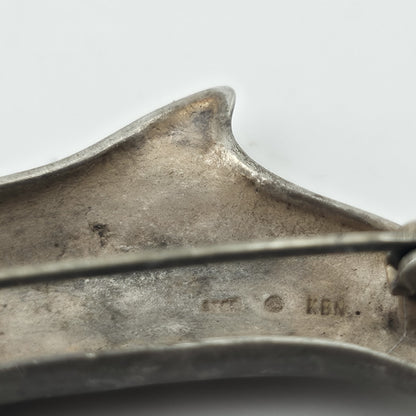 Vintage Sterling Silver Dolphin Brooch Pin 925 Figural Ocean Marine Jewelry KBN