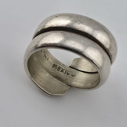 Vintage Mexico 925 Sterling Silver Wrap Ring Size 7 Modernist Coil Band 1m34 Mcm