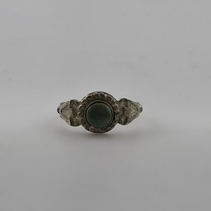 Vintage Mid Century Sterling Silver Turquoise Baby Ring Size 2.75 Petite Pinky