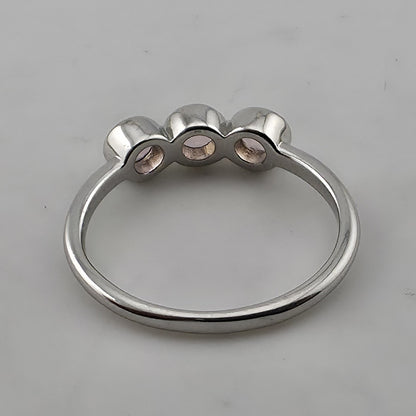 Bomb Party 925 Sterling Silver Purple Amethyst 3 Stone Ring Size 8 Bezel Set