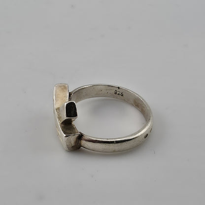 Sterling Silver Abstract Criss Cross Ring Size 6.5 Modern Geometric 925 Artisan