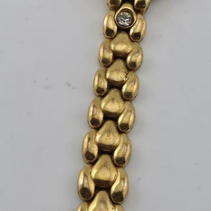 Black Hills Gold Quartz Women’s Watch Gold Tone Leaf Dial Working 6.75"