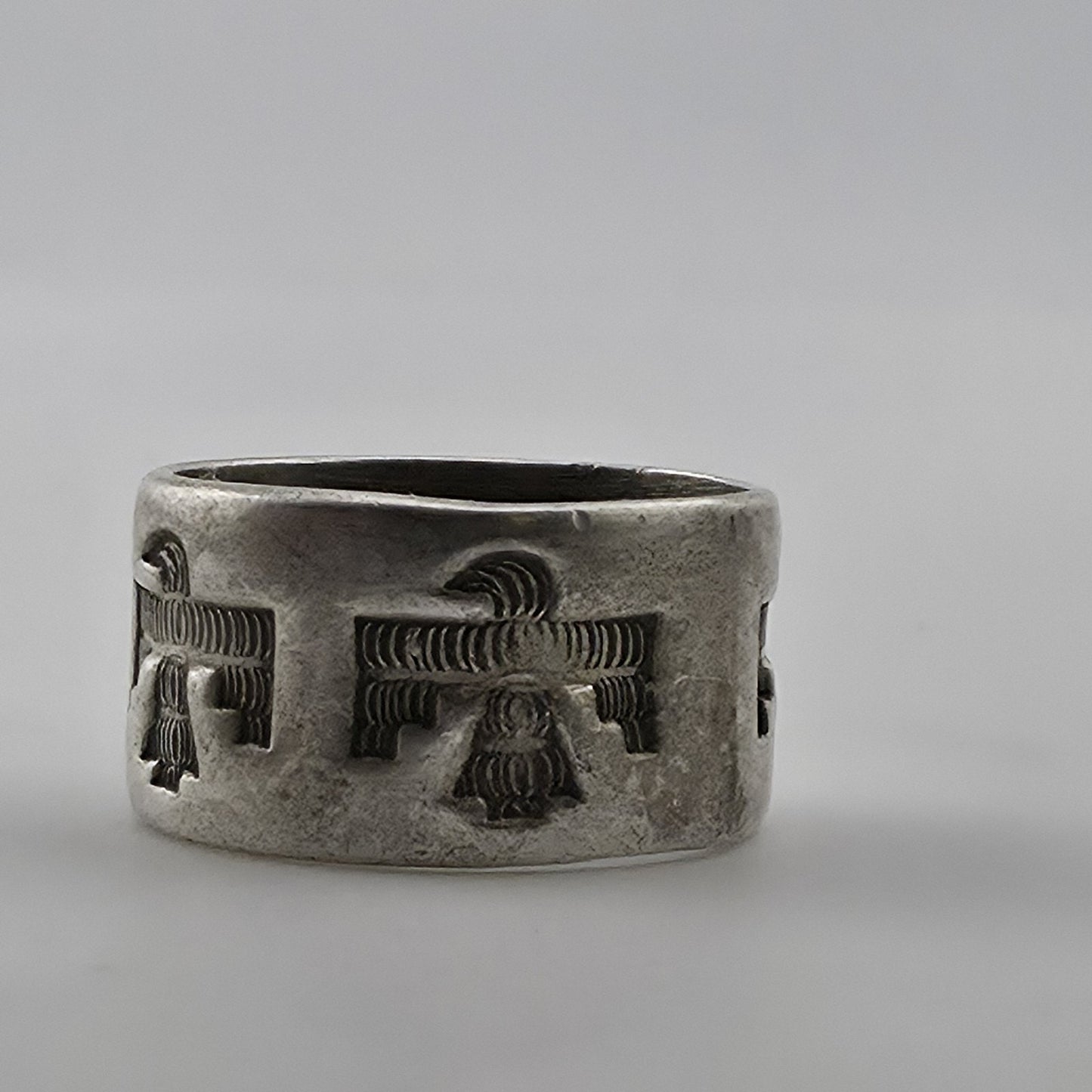 Vintage Bell Trading Post Navajo Thunderbird Ring Sterling Silver 925 Size 5