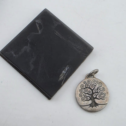 Sterling Silver Tree of Life Pendant 925 Round Charm 6.6g